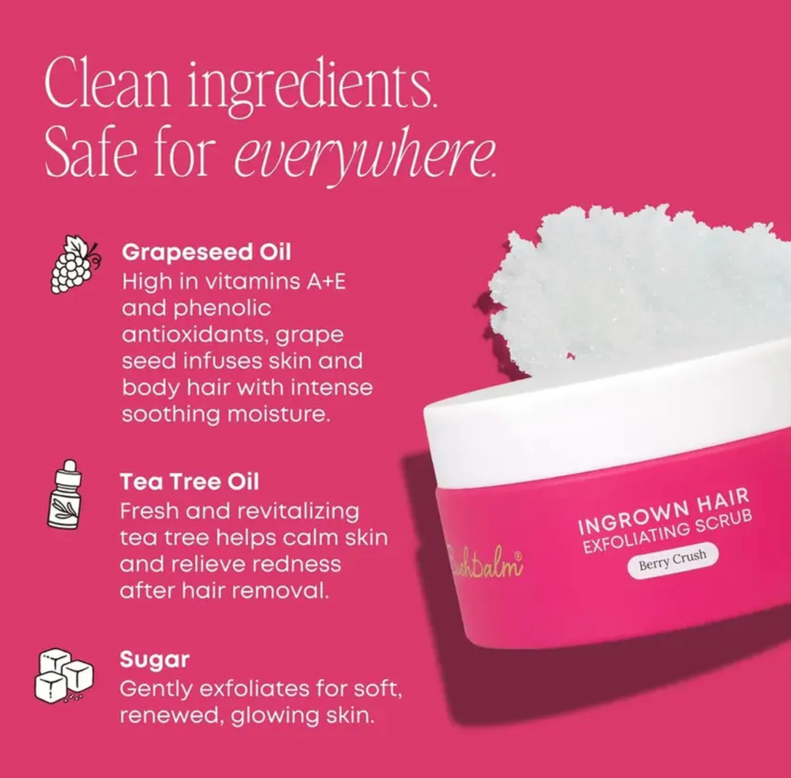 Bushbalm Berry Crush Limited-Edition Ingrown Hair Scrub