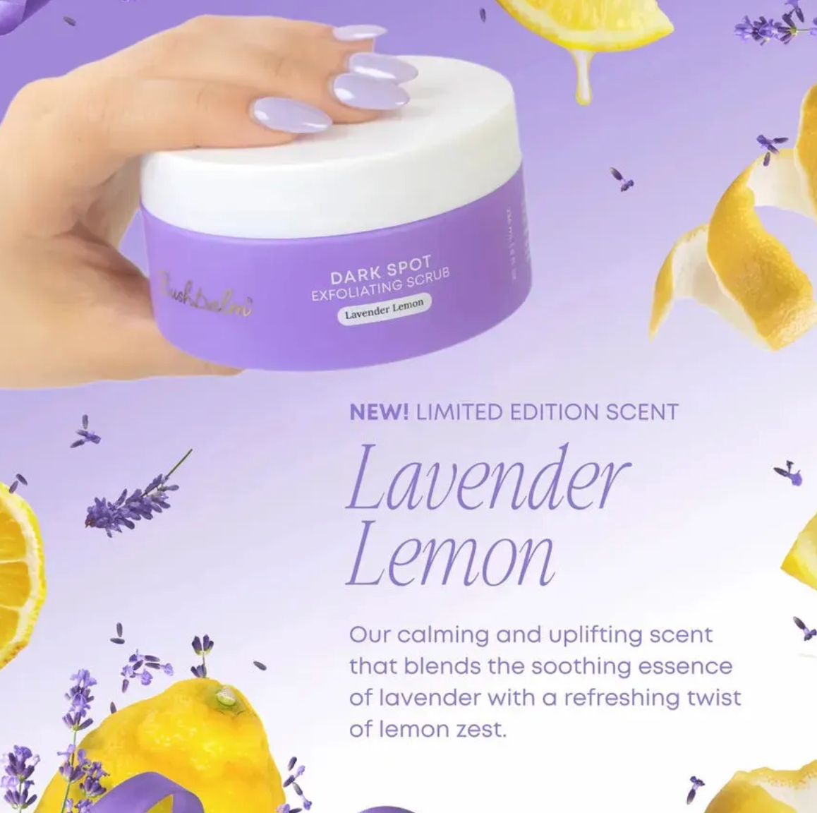 Bushbalm Lavender Lemon Exfoliating Scrub Dark Spot (8oz/236ml)